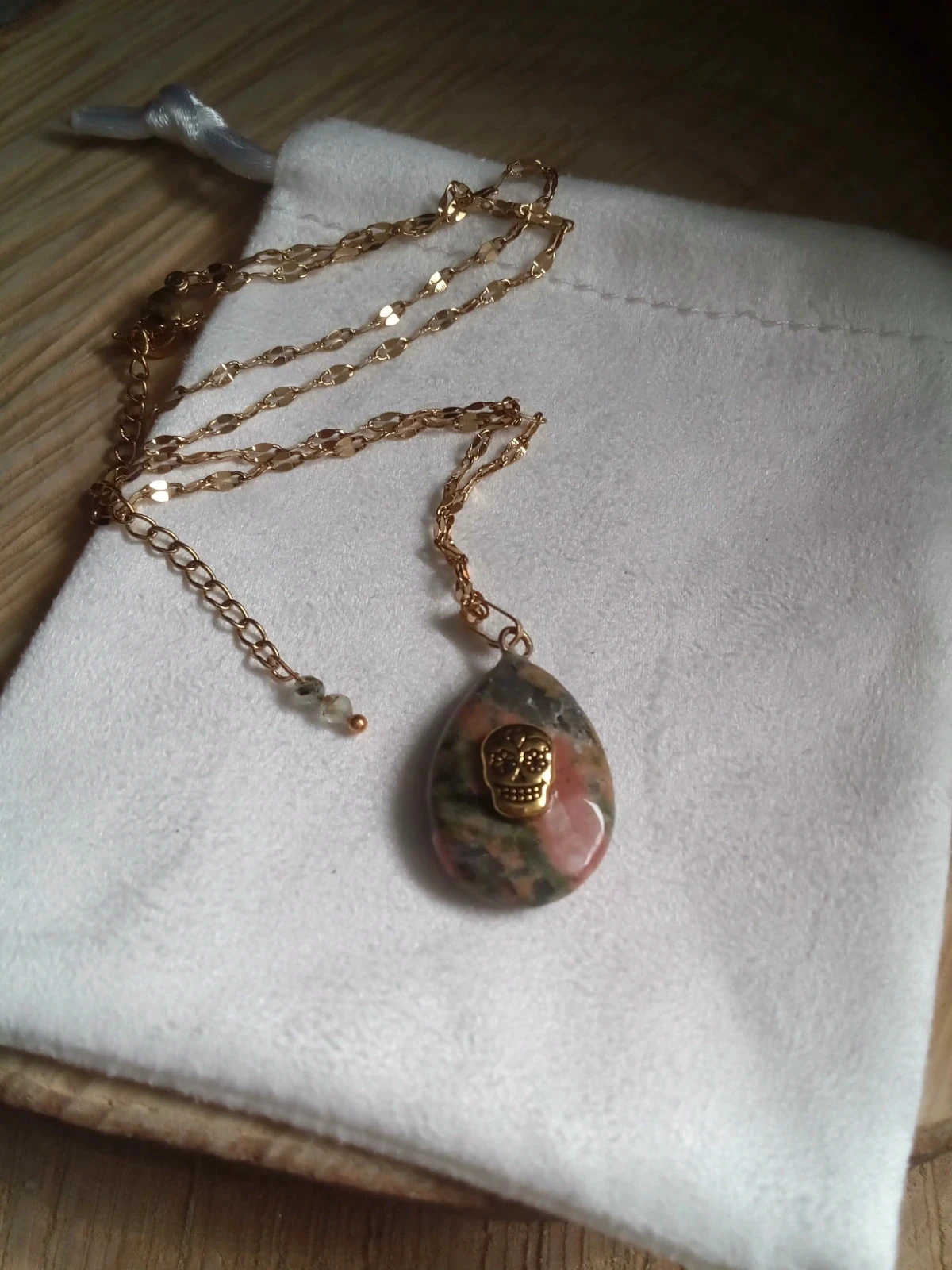 Natuurlijke unakiet steen ketting – photo 2